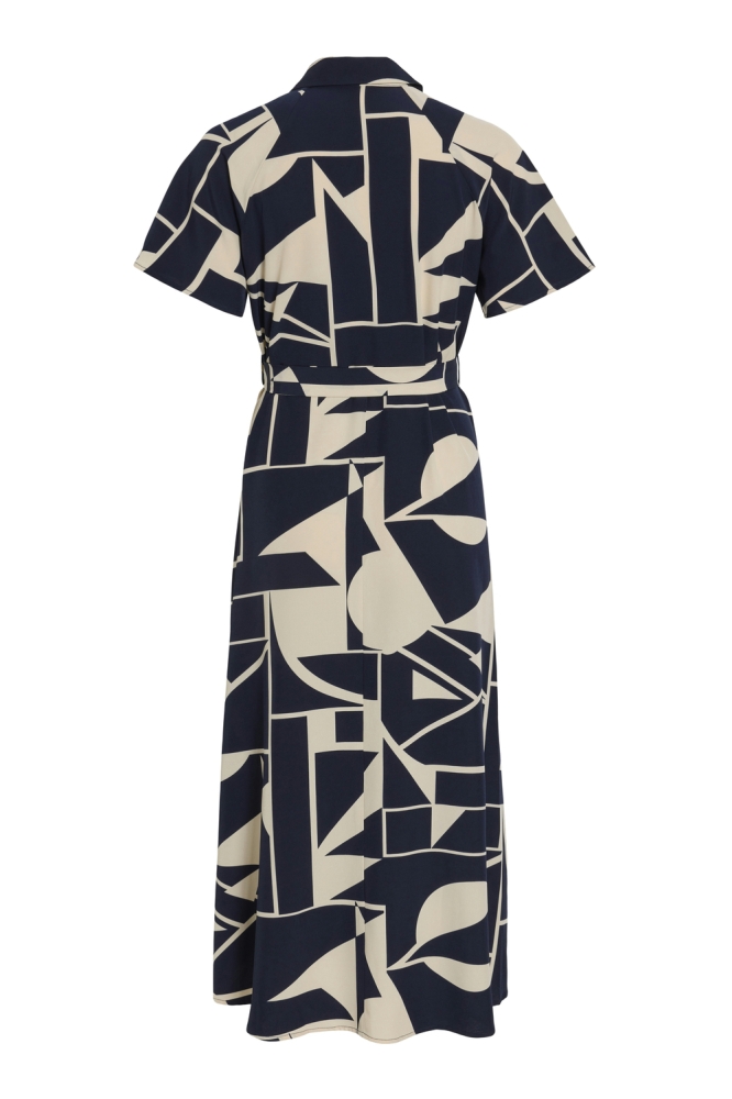 VIEBBA S/S MIDI SHIRT DRESS/KA 14109995 NAVY BLAZER/BIRCH GRAPHIC